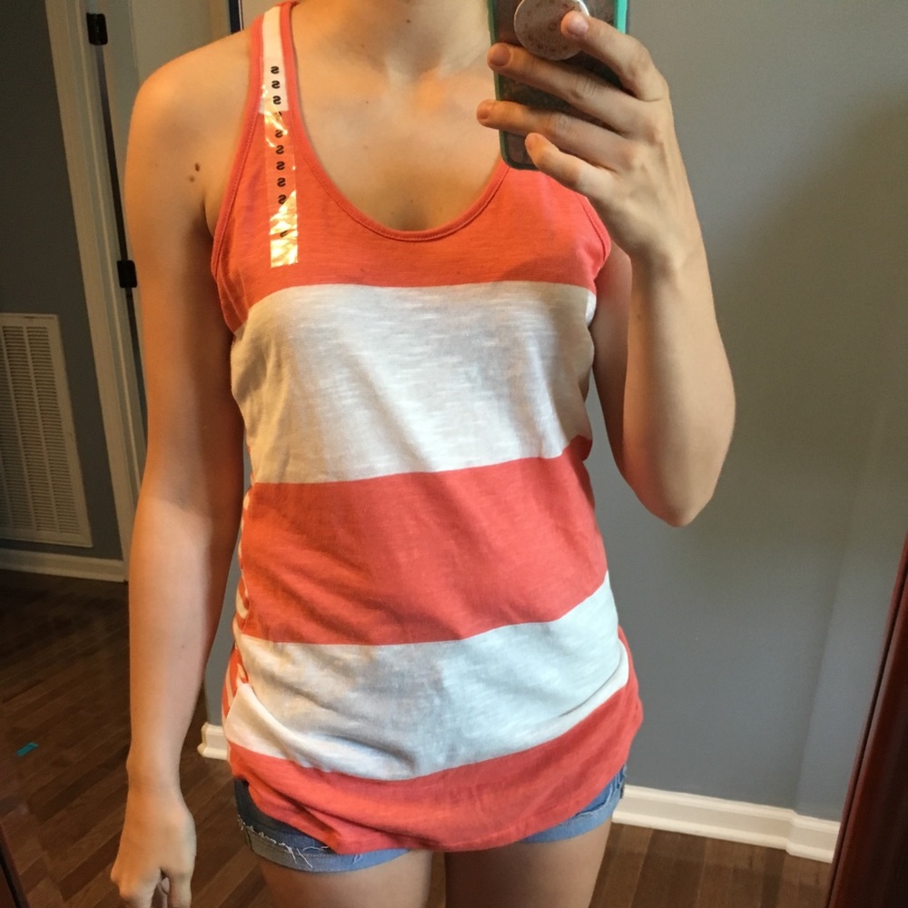 stripe racer back tank